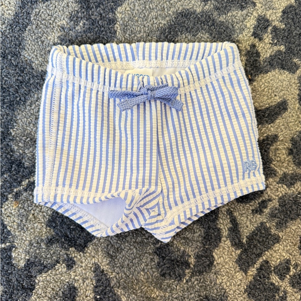 RuffleButts Swim Shorties Blue